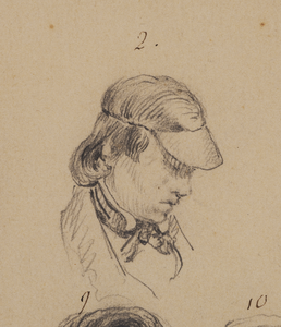 32149 Portret van J.H. Koster, geboorte- en sterfjaar onbekend, beeldend kunstenaar te Utrecht. Borstbeeld rechts.Nr 2. ...